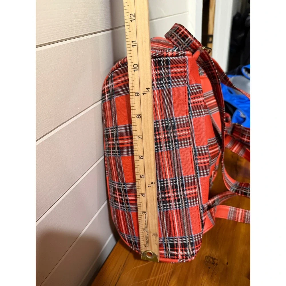 Simply Southern Plaid Backpack and New With Tag Wallet Set Red Black Gray Tartan